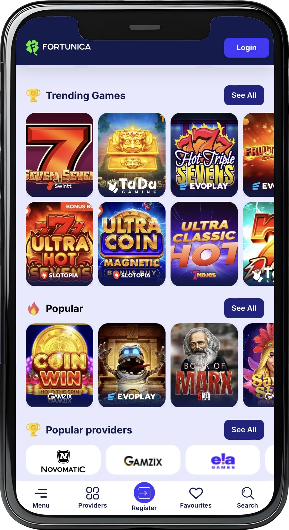 Fortunica Casino Games